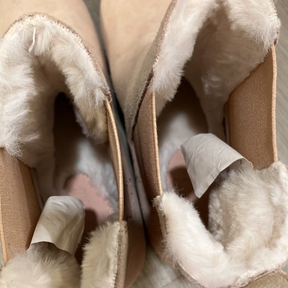 J. Crew Suede Chelsea Clog Boot Faux-Fur lining Bronzed Clay color Size 6.5 - Picture 9 of 11